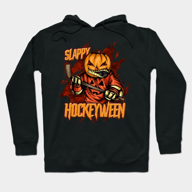 Hockey Slappy Hockeyween Sports Humor Hoodie by E